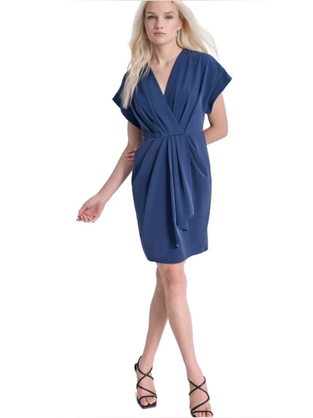 DKNY Women’s Twist Front Dolman Sleeve V-Neck Dress Size 2 NWT
